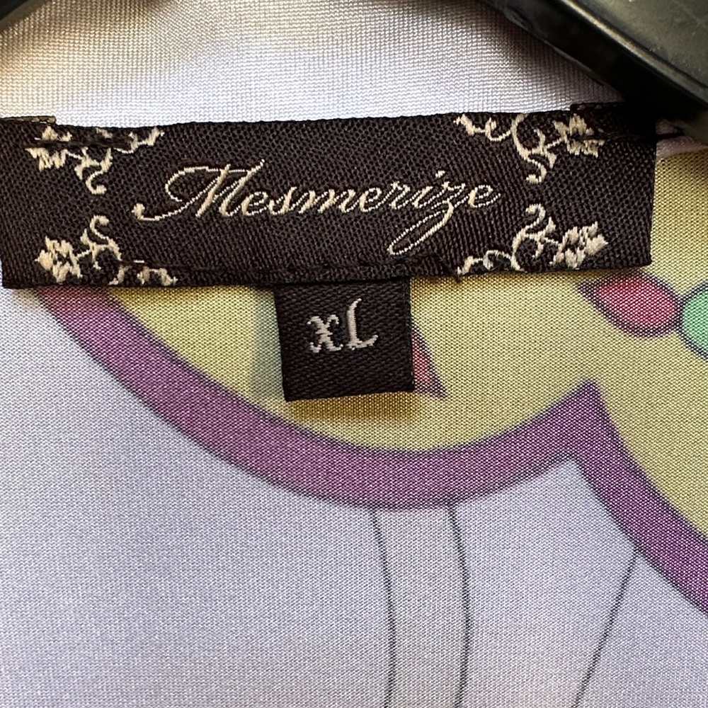 Mesmerize Colorful Floral Tie-Front Blouse Made in US - Picture 2 of 12